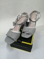 Buffalo High Heels Damen Sandaletten Charlotte NEAT Silber Vegan Gr.40 NEU