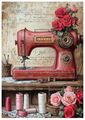 Reispapier-Motiv Strohseide-Decoupage-Vintage-Nähmaschine-Nähen-Sewing-200414