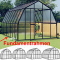 3,3m²-12,6m² Gewächshaus Treibhaus Polycarbonat Fundament Tomatenhaus Gartenhaus