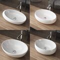 Design Waschbecken Waschschale Waschtisch Rund Oval Aufsatz Bad WC Keramik NEU