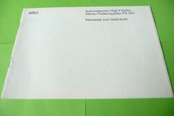 Hinweise zum Gebrauch-Anleitung/Instructions für Braun PS 550  ,ORIGINAL