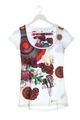 DESIGUAL T-Shirt Damen Gr. DE 34 weiß-rot-schwarz Casual-Look