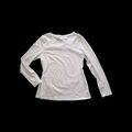 Damen Shirt weiss Langarm mit Elastan für den Sommer Rundhals Gr L 40/42 NEU