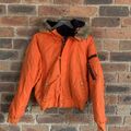 Vintage Polo Sport Ralph Lauren 90s Navy Orange Down Faux Fur Hood Jacket Small