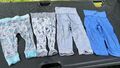 Viermal Leggings Schlupfhose Hose für Jungen Gr. 74 Blau Grau