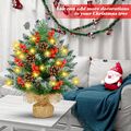 60CM Mini Weihnachtsbaum mit LED Beleuchtung Künstlicher Tannenbaum Dekorat DE