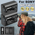 2X NP-FW50 Akku + LCD Dual Ladegerät Für Sony Alpha 6000 6300 6400 6500 A7R NX✅