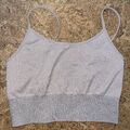 Bustier Sporttop Gr. S von H&M mit Glitzerrand Beige 2