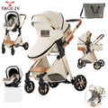 Kinderwagen 3 in 1 Luxus-Kinderwagen High View faltbarer leichter Mama-Korb