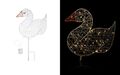 LED Figur Gartenstecker Tierfigur Timer Metall Gans Flamingo  90cm Leuchte Deko