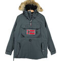 GEOGRAPHICAL NORWAY BECO ROL 13 Dunkelgrau Anorak Jacke Mantel Parka GRÖSSE S