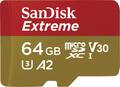 Sandisk Speicherkarten Extreme microSDXC 64GB 170MB/s A2 V30 für Actioncam