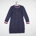 Tommy Hilfiger Pullover Kleid Damen Medium Navy Blau Zopfmuster Stretch B54