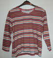 Grau/weiß/rot/terracotta gestreiftes Shirt mit 3/4-Arm Gr. 38 von RABE