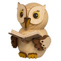 Holzfigur Mini-Eule mit Buch