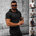 T-Shirt Tee Rundhals Kurzarm Shirt Motiv Kapuze Fitness Herren OZONEE 19866 MIX