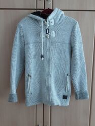 Schicke Strickjacke mit Kapuze Unisex  XL Reißverschluss