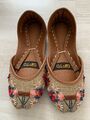 Leder Ballerinas Schuhe Oriental Jute Festliche Schuhe