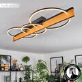 LED Decken Leuchte Lampe Holz modern dimmbare Wohn Ess Schlaf Zimmer Beleuchtung