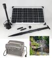 20 W Solarpumpe Teichpumpe Tauchpumpe Bachlauf Pumpe Akku Batterie Gartenteich 