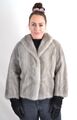 A5120 NERZ JACKE PELZ MANTEL PELZJACKE NERZJACKE - REAL GRAY MINK FUR JACKET