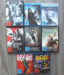 UNDERWORLD 1-5 + RESIDENT EVIL 1-6 + KICK-ASS 1+2 [DVD + Blu-ray]***TOPP***