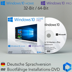 WINDOWS 10 HOME + PRO 32 + 64-BIT BOOTFÄHIGE INSTALLATIONS DVD REPARATUR UPGRADE