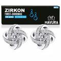 ZIRKON Ohrringe Damen Ohrstecker 925 Sterling Silber Ohrschmuck Twist Zirkonia