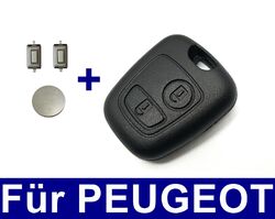 2Tasten Ersatz Schlüssel Gehäuse für Peugeot 106 206 + Batterie +2x Mikrotaster