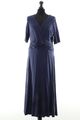 Peter Hahn Jackenkleid Kleid 42 blau dunkelblau uni leicht midi Kurzarm Jersey