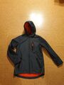 Softshelljacke Gr 146/152 , dunkelblau/grau , mit Kapuze , innen mit Fleece 