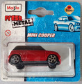 Modellauto MINI COOPER rot mit weißem Dach MaiSto - Fahrzeug Pkw Flitzer Auto
