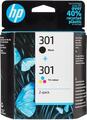 Original HP 301 Druckerpatronen Kombipack N9J72AE schwarz farbe color black Set