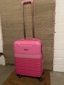 Hartschalen Reisekoffer Rollkoffer Trolley Gepäck "Royal class Travel" Pink Rosa