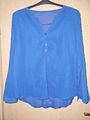 Damen Bluse Gr. 48/50 Neu Royal Blau