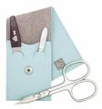 Echt Leder SKY-BLUE Erbe Solingen Maniküre-Etui SET Kombischere BECKER-MANICURE