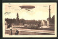 Ansichtskarte Berlin, Bismarck Denkmal, Siegessäule und Zeppelin 1912 