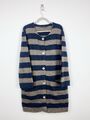 Gudrun Sjoden braun schwarz gestreift Wolle Strick Long Cardigan Pullover Gr. M