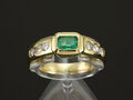 Brillant Smaragd Ring ca. 1,00ct  750/- Gelbgold