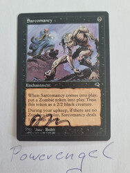 1x Sarcomancy (Tempest) MTG Englisch near mint Magic SIGNED DAREN BADER