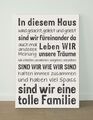 Leinwand Familienbild 60x40 cm, Typo In diesem Haus... tolle Familie, Leben/Spaß