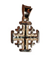 Jerusalem Kreuz Anhänger  925 Sterlingsilber  22 mm