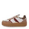 Tamaris Sneaker 1-23773-43 402 Leder beige braun rot mit Wechselfußbett