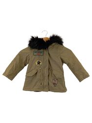 ZARA Kids Wintermantel Khaki Gr.104 Patches Top Zustand