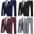 Herren Anzug 2Tlg. Slim Fit Anzüge Business Büro Party Herrenanzug Sakko Hose