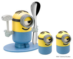 WMF Minions Eierbecher Set 4 tlg incl 2 Salzstreuer + 1 Löffel Kinderset Neu