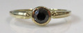 Gold Diamant Ring - 9 kt Gelbgold Solitär schwarzer Diamant Ringgröße R 1/2