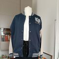 Sweatjacke, Blouson, Blau/Beige, Gr. XL, NEU