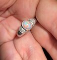 multicolor Opal Ring Silber 925 mit funkelnden Zirkonia Steinen Größe 57