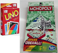 UNO Kartenspiel und Mini Monopoly Gesellschaftsspiel Karten Spiel Reisespiel Set